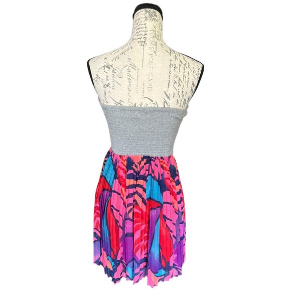 Roxy One Day Soon Strapless Summer Colorful Mini Dress Size Large - Picture 2 of 5
